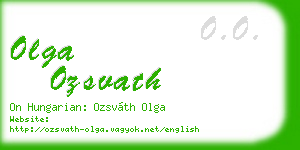 olga ozsvath business card
